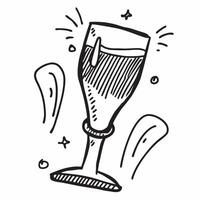 Flat design as Champaign glass icon with copy space on a blue background concept as A image of a champagne glass icon with ample copy space on a blue background ideal for ce Cleans vector