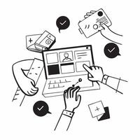 Flat design as Business team collaborating in a modern office using digital tools concept as A illustration of a business team in a modern office collaborating using digital Cleans Set 5 vector