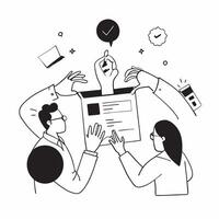 Flat design as Business team collaborating in a modern office using digital tools concept as A illustration of a business team in a modern office collaborating using digital Cleans Set 2 vector