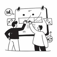 Flat design as Business development team collaborating on growth strategies concept as A illustration of a business development team collaborating on growth strategies using Cleans vector