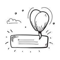Flat design as Balloon icon with copy space on a blue background concept as A image of a balloon icon with ample copy space on a blue background ideal for party and retireme Cleans vector