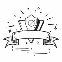 Excellence Badge with Ribbon and Trophy concept as An excellence badge with a ribbon and a trophy set against a dreamy background offering ample space for text or graphics symboliz Cleans vector