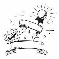 Excellence Ribbon with Medal and Trophy concept as An excellence ribbon with a medal and a trophy set against a whimsical background offering ample space for text or graphics symbo Cleans vector