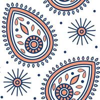 Ethnic patterns seamless design with hand drawn motifs and vibrant contrasting colors for a playful artistic cultural theme concept as Hand drawn ethnic patterns with vibrant color Cleans vector