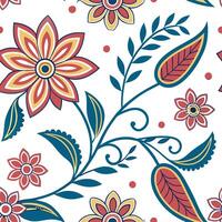 Ethnic patterns seamless design with floral motifs and bright colors for a vibrant lively cultural look concept as Vibrant ethnic patterns with floral motifs and bright colors perf Cleans vector