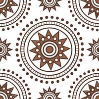 Ethnic patterns seamless design with circular motifs and earthy tones for a harmonious grounded cultural vibe concept as Harmonious ethnic patterns with circular motifs and earthy Cleans vector