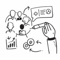 Employee with conflict resolution training concept as An employees profile blended with conflict resolution training activities symbolizing the importance of resolving conflicts in Cleans vector