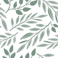 Elegant summer leaves seamless pattern with olive branches and soft green tones for peaceful interiors concept as Soft olive branches and green tones arranged seamlessly to create Cleans vector