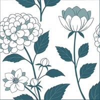 Elegant spring pastel seamless tile pattern with peonies and hydrangeas for chic garden spaces concept as Chic peonies and hydrangeas arranged in soft pastel tones to enhance elega Cleans vector