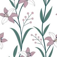 Elegant spring garden seamless pattern with tulips and hydrangeas for classy outdoor spaces concept as Elegant tulips and hydrangeas arranged seamlessly in a refined spring garden Cleans vector