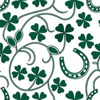 Elegant shamrocks and lucky charms seamless tile pattern with rich green tones concept as Rich green tones highlight elegant shamrocks intertwined with lucky charms in seamless til Cleans vector