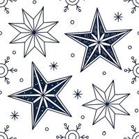 Elegant Christmas stars and snowflakes seamless tile pattern with sparkling accents concept as Sparkling accents adorn elegant Christmas stars and snowflakes in seamless tile patte Cleans vector