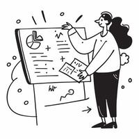 Educator with Lesson Plan and Board concept as An image of an educator with a lesson plan and board set against a whimsical background offering ample space for text or graphics sym Cleans vector