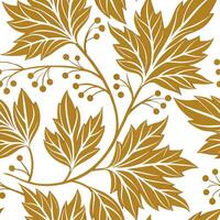 Elegant autumn seamless pattern with rich golden leaves and intricate details for a refined seasonal aesthetic concept as Refined autumn pattern with golden leaves and intricate de Cleans Set 2 vector