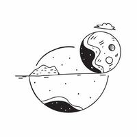 Earth Twilight and Space Sunrise concept as A view depicting Earth at twilight and space at sunrise set against a dreamy background offering ample space for text or graphics symbol Cleans vector