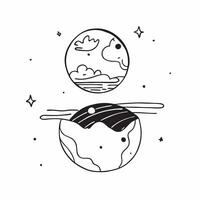 Earth Dawn and Space Dusk concept as A view of Earth at dawn and space at dusk set against a dreamy background offering ample space for text or graphics symbolizing the serene beau Cleans vector