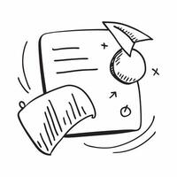 Doodle line icon of a pie chart concept as A doodle line icon of a pie chart representing data analysis statistics and business insights ideal for presentations and reports in Pho Cleans Set 4 vector