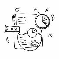 Doodle line icon of a pie chart concept as A doodle line icon of a pie chart representing data analysis statistics and business insights ideal for presentations and reports in Pho Cleans Set 2 vector