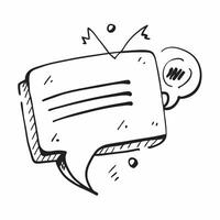 Doodle line icon of a speech bubble concept as A doodle line icon of a speech bubble symbolizing communication discussion and business dialogue perfect for business conversation th Cleans Set 2 vector