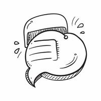 Doodle line icon of a speech bubble concept as A doodle line icon of a speech bubble symbolizing communication discussion and business dialogue perfect for business conversation th Cleans vector