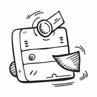 Doodle line icon of a phone concept as A doodle line icon of a phone symbolizing communication contact and business connections ideal for customer service and interaction themed vi Cleans vector