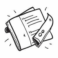 Doodle line icon of a notebook concept as A doodle line icon of a notebook symbolizing note taking business planning and organization perfect for productivity and office themed vis Cleans Set 2 vector