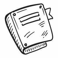 Doodle line icon of a notebook concept as A doodle line icon of a notebook symbolizing note taking business planning and organization perfect for productivity and office themed vis Cleans vector