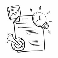 Doodle line icon of a clock concept as A doodle line icon of a clock representing time management scheduling and business productivity ideal for organizational and efficiency theme Cleans Set 2 vector