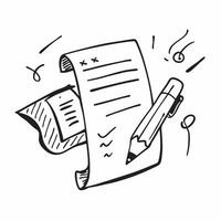 Doodle line icon of a document concept as A doodle line icon of a document symbolizing paperwork business contracts and professional documentation perfect for legal and business ag Cleans Set 2 vector