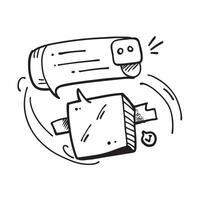 Doodle line icon of a chat bubble concept as A doodle line icon of a chat bubble representing communication messaging and business dialogue perfect for customer service and interac Cleans Set 2 vector