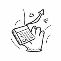 Doodle line icon of a graph concept as A doodle line icon of a graph representing growth progress and business performance ideal for business growth and success themed visuals in Cleans Set 2 vector