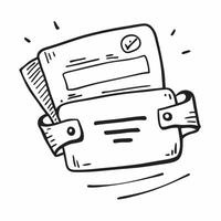 Doodle line icon of a briefcase concept as A simple doodle line icon of a briefcase representing business professionalism and organization ideal for business related visuals and pr Cleans Set 4 vector