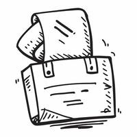 Doodle line icon of a briefcase concept as A simple doodle line icon of a briefcase representing business professionalism and organization ideal for business related visuals and pr Cleans Set 2 vector