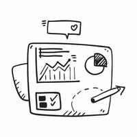 Doodle line icon of a bar chart concept as A doodle line icon of a bar chart symbolizing data performance and business metrics perfect for analytical and business report themed vis Cleans vector