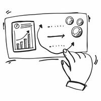 Doodle line icon of a bar chart concept as A doodle line icon of a bar chart symbolizing data performance and business metrics perfect for analytical and business report themed vis Cleans Set 2 vector