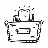 Doodle line icon of a briefcase concept as A simple doodle line icon of a briefcase representing business professionalism and organization ideal for business related visuals and pr Cleans vector