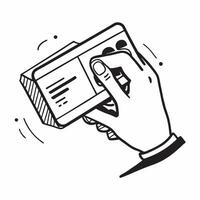 Digital Wallet Hand concept as A hand holding a digital wallet icon with ample copy space in Photo Stock Concept Cleans vector