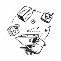 Digital transformation icon with copy space on white background concept as A illustration of a digital transformation icon with ample copy space on a white background perfec Cleans Set 2 vector