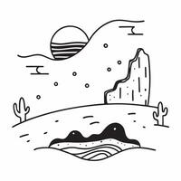 Desert Dunes and Cactus concept as A half tone desert with rolling dunes and a lone cactus set against a whimsical background offering ample space for text or graphics symbolizing Cleans vector