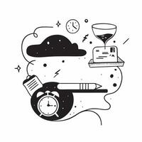 Daytime Productivity and Nighttime Rest concept as A view of daytime productivity and nighttime rest set against a dreamy background offering ample space for text or graphics symbo Cleans vector