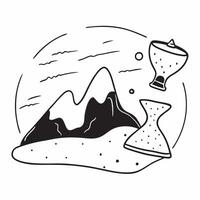 Daytime and Twilight Hills concept as A timelapse view of hills during daytime and twilight set against a whimsical background offering ample space for text or graphics symbolizing Cleans vector