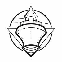 Cruise ship icon with copy space on a blue background concept as A image of a cruise ship icon with ample copy space on a blue background perfect for travel and leisure them Cleans Set 2 vector