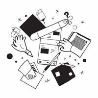 Creative Team with Sketchpads and Color Swatches concept as A creative team using sketchpads and color swatches set against a dreamy background offering ample space for text or gra Cleans vector