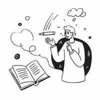 Counselor with Notebook and Pen concept as An image of a counselor with a notebook and pen set against a dreamy background offering ample space for text or graphics symbolizing lis Cleans vector