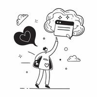Counselor with Brain and Heart concept as An image of a counselor with a brain and heart symbol set against a whimsical background offering ample space for text or graphics symboli Cleans vector