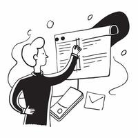 Content Creator with Camera and Laptop concept as A content creator using a camera and laptop set against a dreamy background offering ample space for text or graphics symbolizing Cleans vector