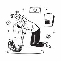 Content creator practicing yoga before starting work concept as A content creator practicing yoga in the morning before starting work emphasizing relaxation and a balanced work rou Cleans vector
