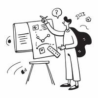 Community Organizer with Whiteboard and Markers concept as An image of a community organizer with a whiteboard and markers set against a whimsical background offering ample space f Cleans vector