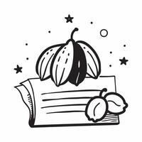 Cocoa Pods and Horizontal Chart concept as Cocoa pods and a horizontal chart on a whimsical background offering ample space for text or graphics symbolizing steady cocoa commodity Cleans vector