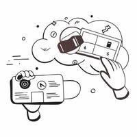 Cloud computing with virtual reality VR and augmented reality AR integration concept as illustration of cloud computing integrated with virtual reality VR and augmented real Cleans vector